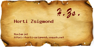 Horti Zsigmond névjegykártya